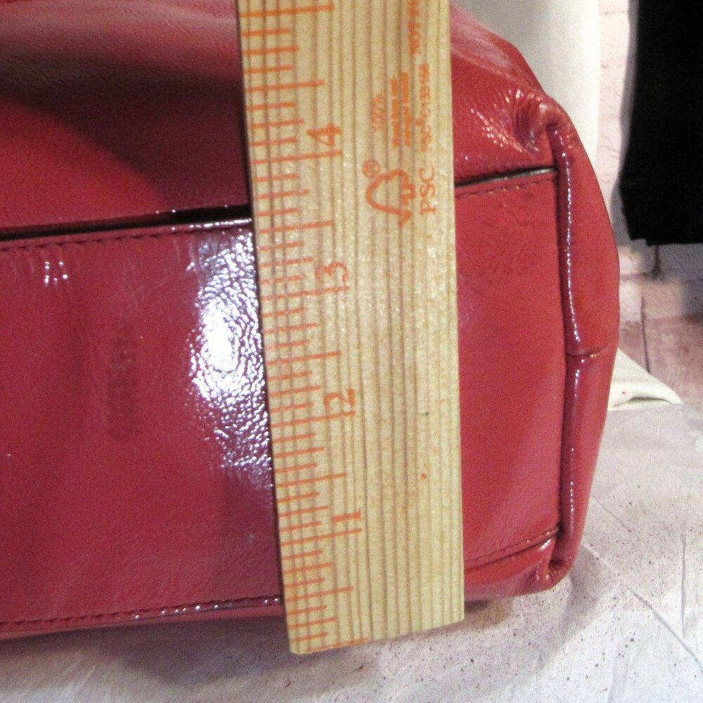 Red Leather Tote Bag with Embossed Logo Detail (FREE BEAUTY GIFT INCLUDED) - Picture 13 of 13